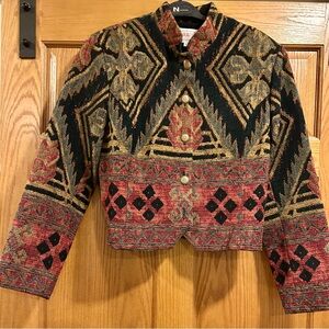 Vintage Wraps Brand Tapestry/Blanket Short Jacket Large Great for Western Events